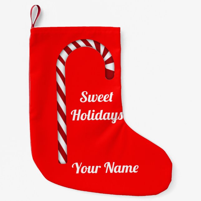 Fabulous Candy Cane Name Weihnachtsweihnachtsname  Kleiner Weihnachtsstrumpf (Vorderseite)