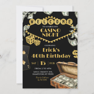 Fabulous Casino Night 40. 50. Erwachsene Geburtsta Einladung