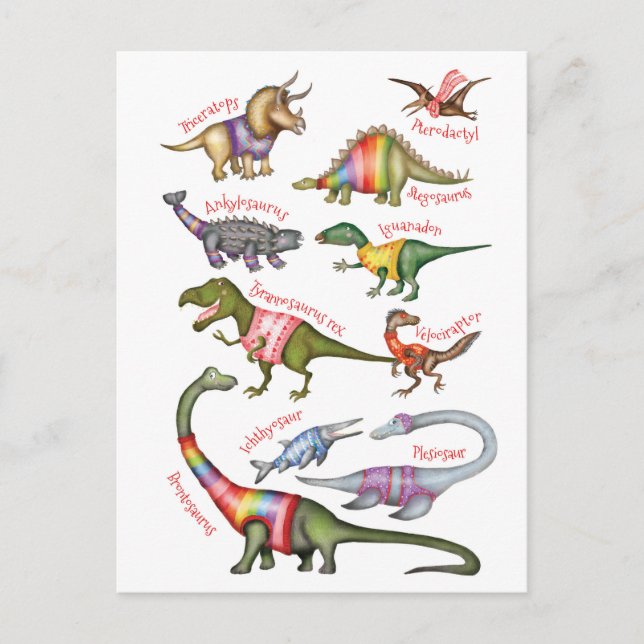 Fabulous Dinosaurier Postkarte (Vorderseite)