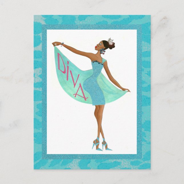 Fabulous Diva Postkarte (Vorderseite)