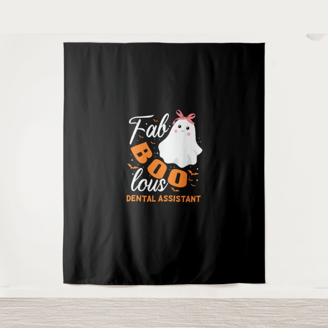 Fabulous Faboolous Dental Assistant Ghost Hallowee Wandteppich (Vorderseite)