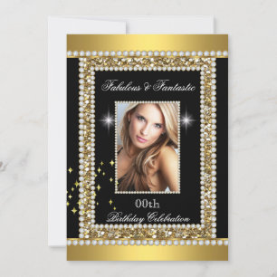 Fabulous Fantastic Gold Black Glamour Hollywood Einladung