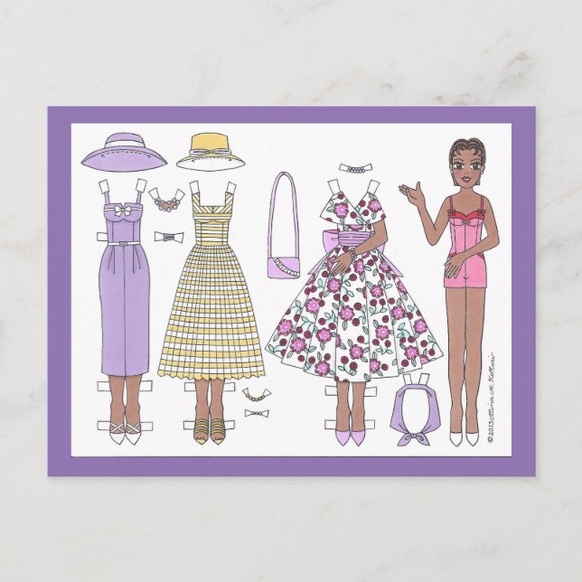 Fabulous Fifties: Alicia Paper Doll Postcard Postkarte (Vorderseite)