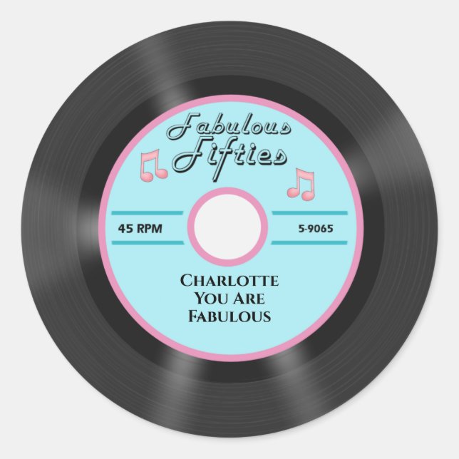 Fabulous Fifties Runder Aufkleber (Vorderseite)
