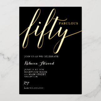 Fabulous Fifty BIrthday Folieneinladung