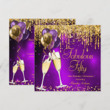 Fabulous Fifty Lila Glitter Gold Champagner SQ