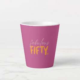 Fabulous Fifty Pink and Orange Typography Milchtasse