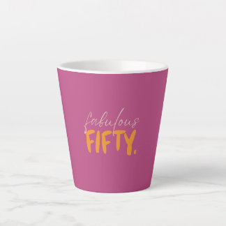 Fabulous Fifty Pink and Orange Typography Milchtasse