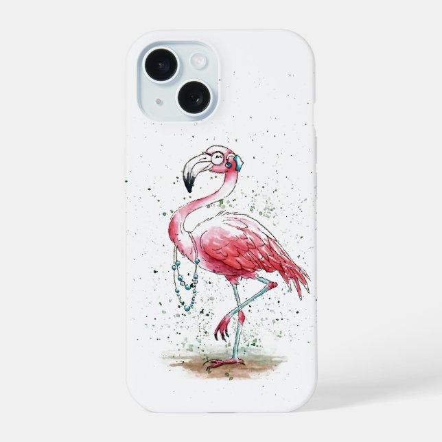 Fabulous Flamingo iPhone 15 Hülle (Rückseite)