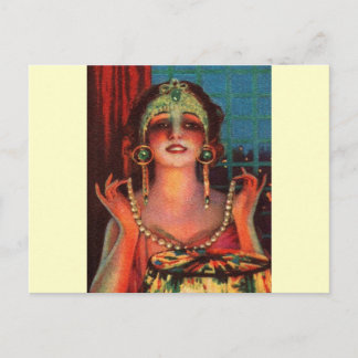 Fabulous Flapper Era Showgirl der 1920er Jahre Postkarte