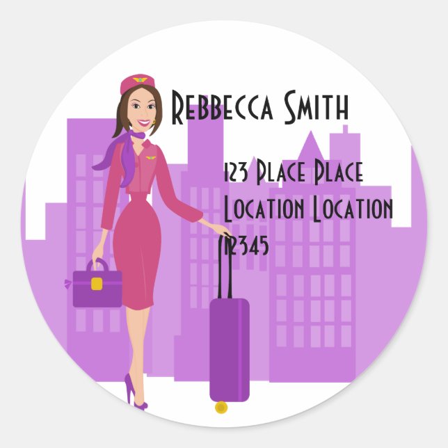 Fabulous Flight Attendant Runder Aufkleber (Vorderseite)