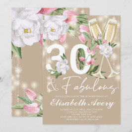 Fabulous Floral 30. Geburtstag Party Einladung