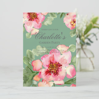 Fabulous Florals Garden Party Bridal Shower Einladung