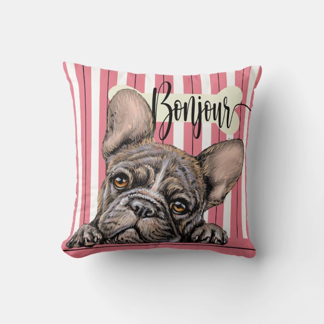 Fabulous Frenchie French Bulldog Throw Kissen (Vorderseite)