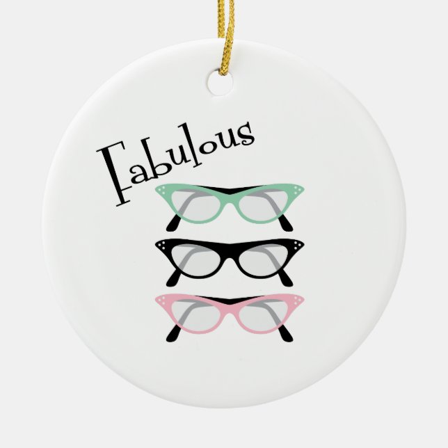 Fabulous Glasses Keramik Ornament (Vorne)