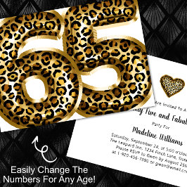 Fabulous Gold Foil Leopard Print JEDES ALTER Gebur Einladung
