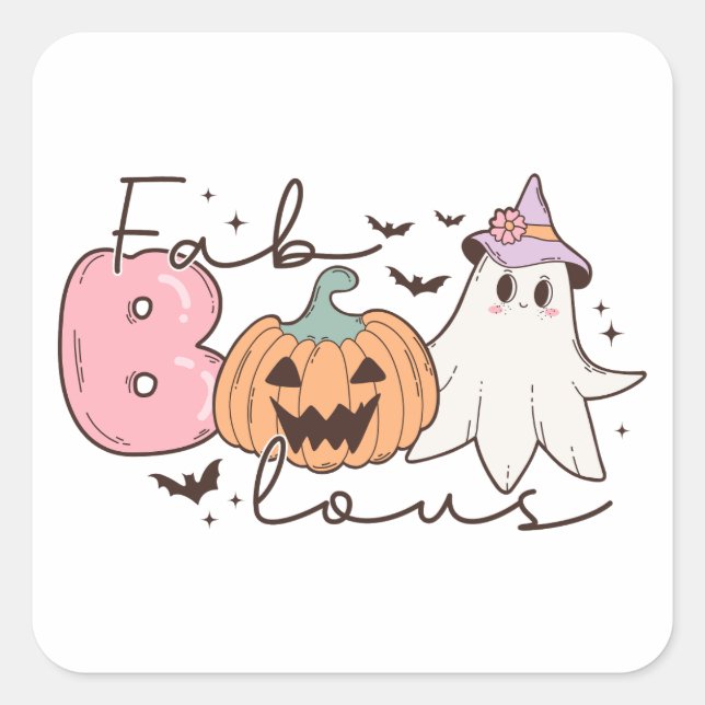 Fabulous Halloween Quadratischer Aufkleber (Vorderseite)