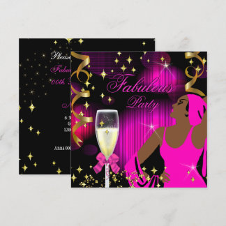 Fabulous Hot Pink Glitzer Diva Birthday Einladung