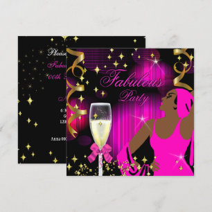 Fabulous Hot Pink Glitzer Diva Birthday Einladung
