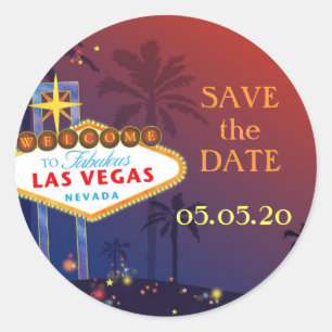 Fabulous Las Vegas Wedding Save the Date Runder Aufkleber
