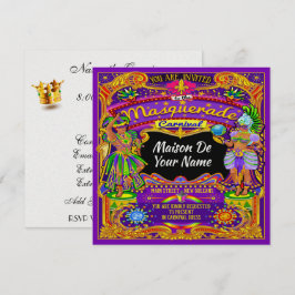 FABULOUS Masquerade Mardi Gras Einladung zum Karne