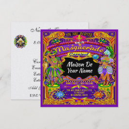 FABULOUS Masquerade Mardi Gras Einladung zum Karne