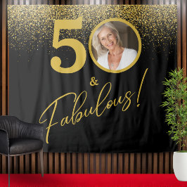 Fabulous Milestone Birthday Photo Backdrop Wandteppich