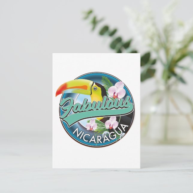 Fabulous Nicaragua Toucan Logo Postkarte (Stehend Vorderseite)