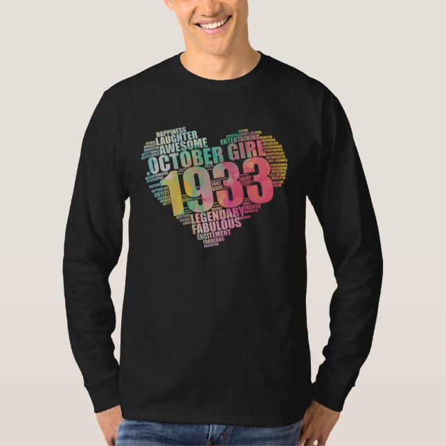 Fabulous October 1933 Girl Legendary & Awesome Big T-Shirt (Vorderseite)