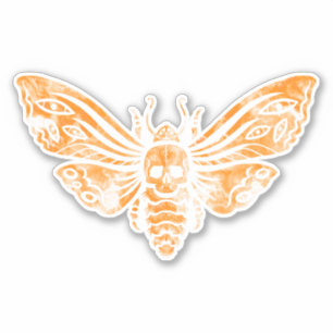 Fabulous Orange Death's Head Moth Aufkleber
