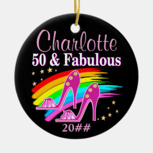 FABULOUS PERSONALISIERT 50. GEBURTSTAG KERAMIKORNAMENT
