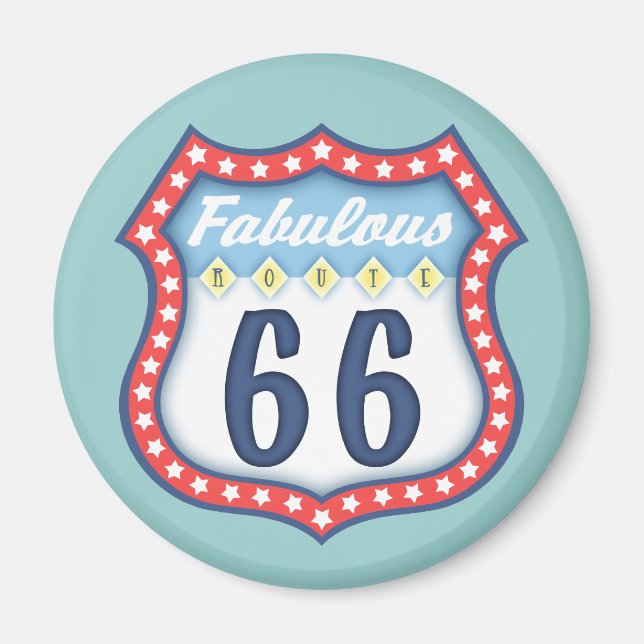 Fabulous Route 66 Magnet (Vorne)