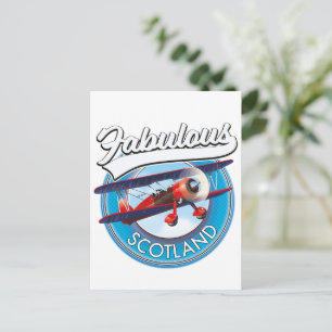 Fabulous Scotland Retrostyle travel patch Postkarte