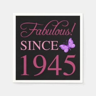 Fabulous seit 1945 80. Geburtstag Serviette