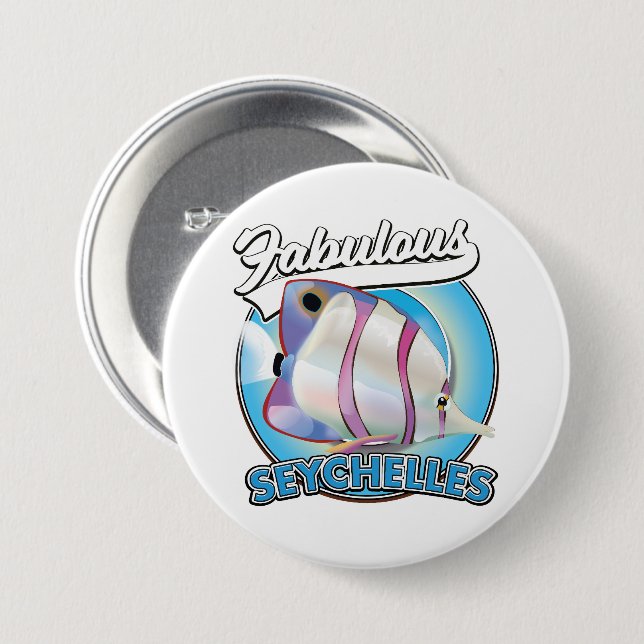 Fabulous Seychelles Retro-Logo Button (Vorne & Hinten)