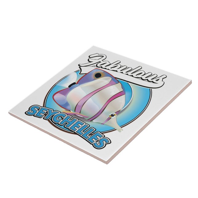 Fabulous Seychelles Retro-Logo Fliese (Seite)
