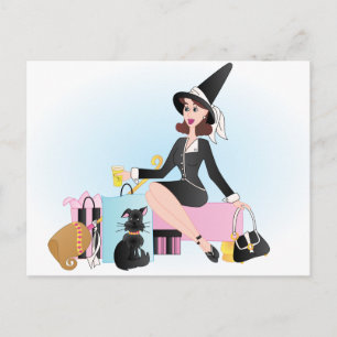 Fabulous Shopping Hexe Postkarte