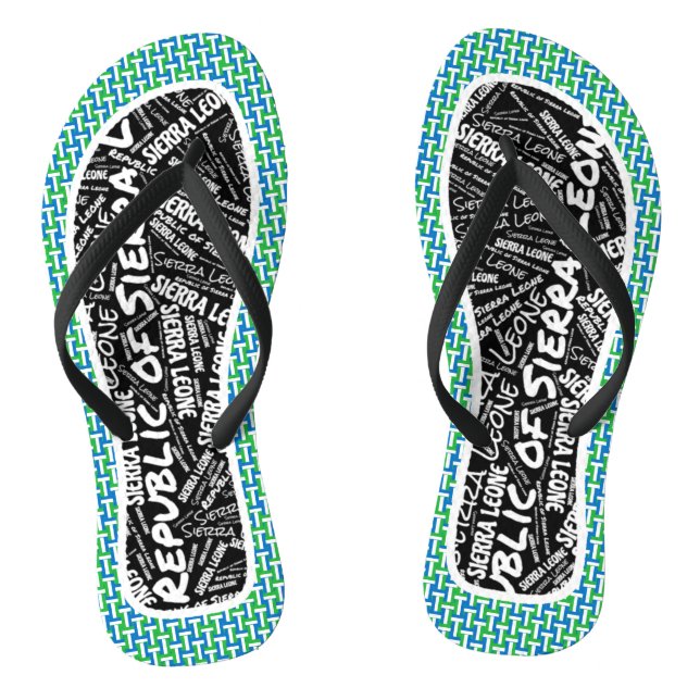 Fabulous Sierra Leone Flag Farben Patriotic Flip Flops (Fußbett)