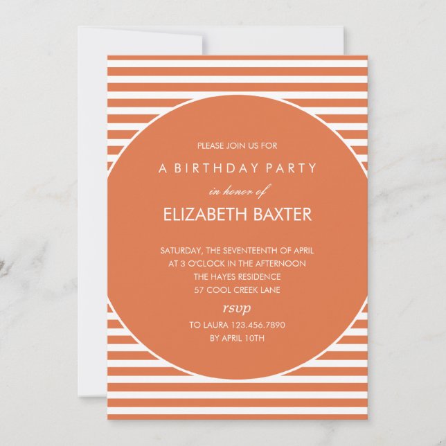 Fabulous Stripes General Party Invitation (bleu) (Devant)