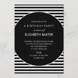 Fabulous Stripes General Party Invitation (Noir)