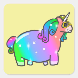 Fabulous Unicorn Quadratischer Aufkleber