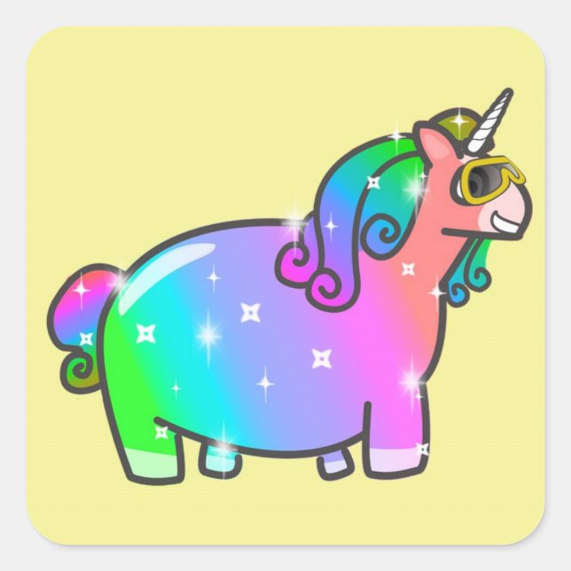 Fabulous Unicorn Quadratischer Aufkleber (Vorderseite)