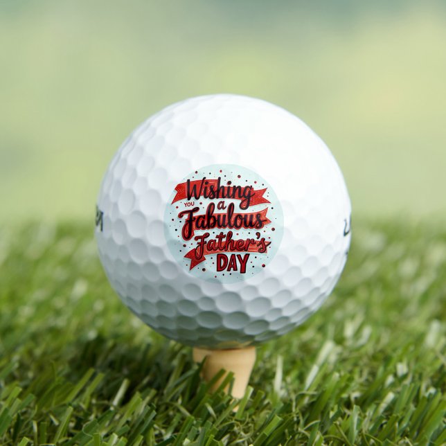 Fabulous Vatertag Golf Balls Golfball (A golf ball with a festive Father's Day message sits on a lush green grass surface!)