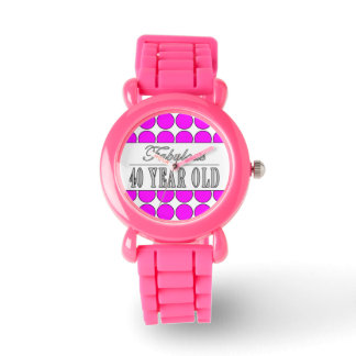 Fabulous Vierzigjährige Pink Polka Dots Armbanduhr