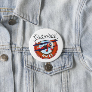 Fabulous Wales Retrostil Reise Patch Button