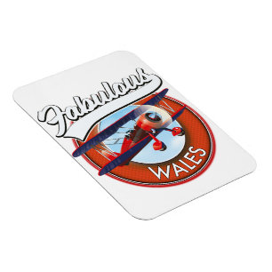 Fabulous Wales Retrostil Reise Patch Magnet