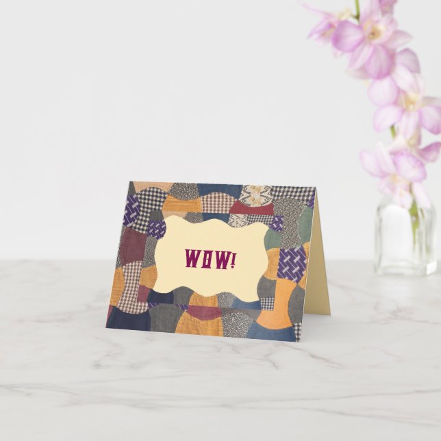 Fabulous Wow Birthday Quilt Vintage Karte (Orchidee)