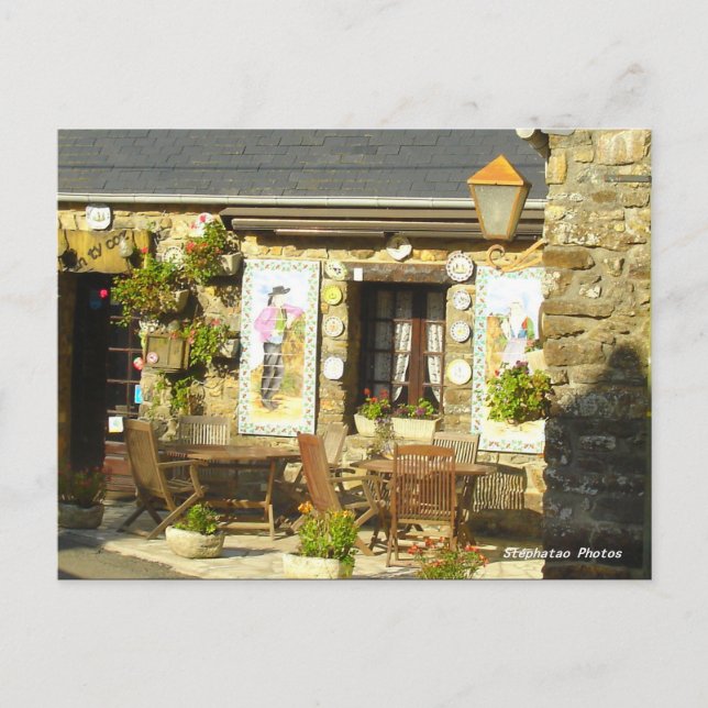 Façade crêperie BRETAGNE FRANKREICH Postkarte (Vorderseite)