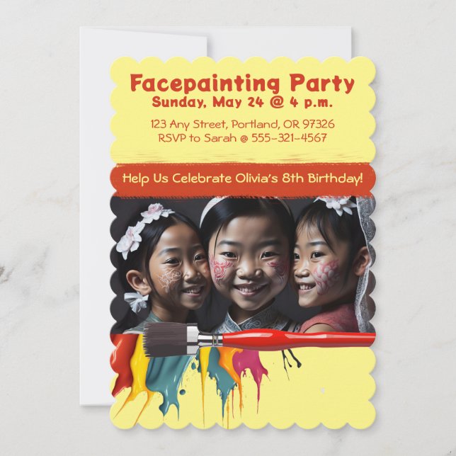 Facainting Girls Geburtstagsparty Einladung (Vorderseite)