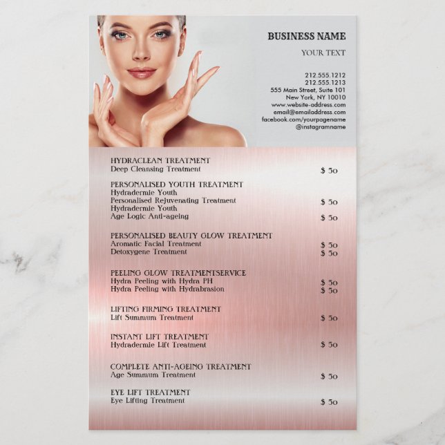 FACE BEHANDLUNGEN Schönheitssalon Flyer (Vorne)